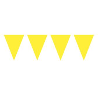 Einfarbige Wimpel-Girlande 10 m-gelb