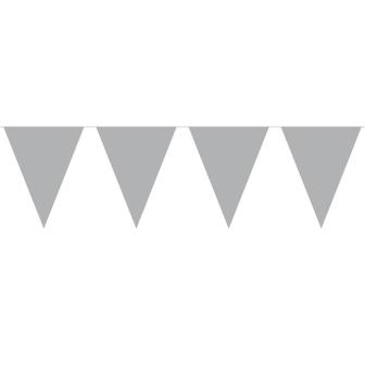 Einfarbige Wimpel-Girlande 10 m-silber