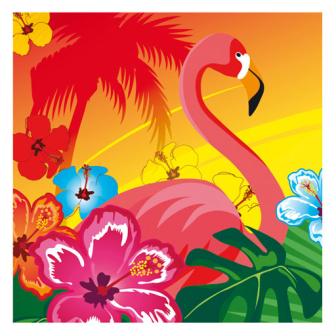Servietten Exotischer Flamingo 12er Pack