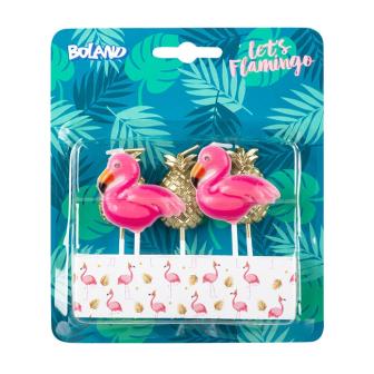 Kuchenkerzen "Party-Flamingo" 5-tlg.