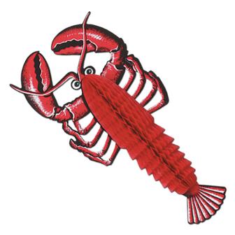 Tischdeko Hummer mit Wabenpapier 43 cm