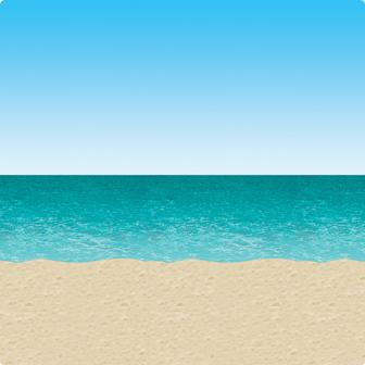 Wanddeko Strand mit Meer und Himmel 1,2 x 9,1 m