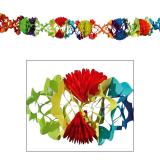 Bunte Wabenpapier-Girlande "Phantasie" 4 m