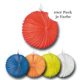 Einfarbige Runde Lampions 22 cm 10er Pack