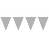 Einfarbige Wimpel-Girlande 10 m-silber