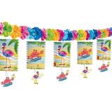Girlande "Flamingo Party" mit Laternen 3,6 m