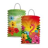 Laterne Exotischer Flamingo 19 cm 2er Pack