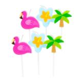 Mini-Figurenkerzen "Tropical Party" 6er Pack