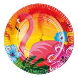 Pappteller exotischer Flamingo 6er Pack