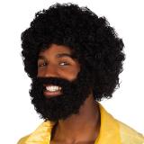 Afro-Perücke mit Vollbart "Soulman"