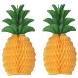 Tischdeko Ananas aus Wabenpapier 30 cm 2er Pack