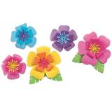 Tischdeko Papierblumen "Hibiskus" 5er Pack