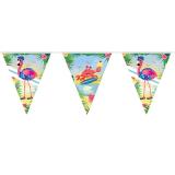 Wimpel-Girlande "Flamingo Party" 10 m