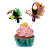 Cocktail-Spieße Exotischer Tukan 4er Pack - Deko Beispiel