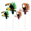 Cocktail-Spieße Exotischer Tukan 4er Pack