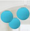 Einfarbige Lampions 3er Pack 24 cm - türkis