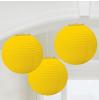 Einfarbige Lampions 3er Pack 24 cm - gelb