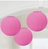 Einfarbige Lampions 3er Pack 24 cm - pink