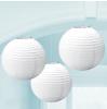 Einfarbige Lampions 3er Pack 24 cm - weiß