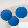 Einfarbige Lampions 3er Pack 24 cm - Blau