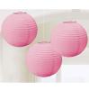 Einfarbige Lampions 3er Pack 24 cm - Rosa