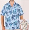 Hawaiihemd Floral Hawaiian Elegance in blau oder beige