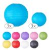 Einfarbige Lampions 3er Pack - blau