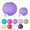 Einfarbige Lampions 3er Pack - lila