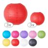 Einfarbige Lampions 3er Pack - rot