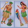 Wanddeko Hula Girl und Hula Boy 150 cm 5-tlg.