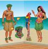 Wanddeko Hula Girl und Hula Boy 150 cm 5-tlg.